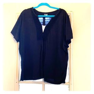 Basic Editions Black Embroidered Tee